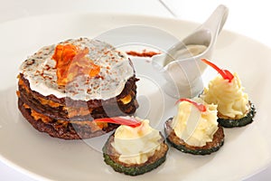 Food in restaurant plate