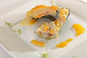 Food in restaurant plate