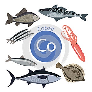 Food rich with cobalt.. A set of organic organic foods with a high content of mineral