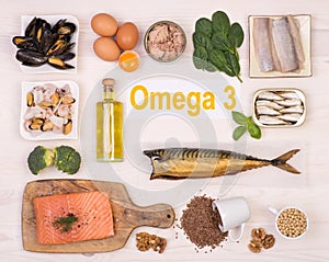 Food rich in omega 3 fatty acid photo