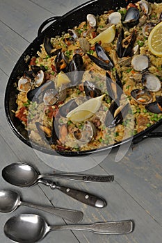 Food risotto with shellfish