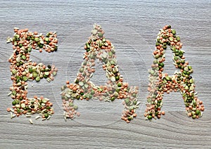 Food in Russian Language, Word Made of Rice and Green Peas, Food Ingridients