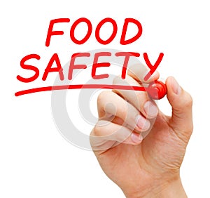 Food Safety Handwritten With Red Marker photo