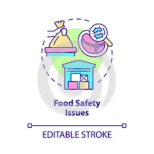 Food safety issues concept icon