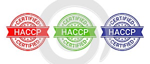 Food safety system stamp. HACCP certified icon. Vector illustration
