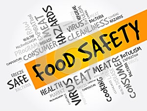 Food Safety word cloud collage, concept background