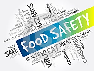 Food Safety word cloud collage, concept background
