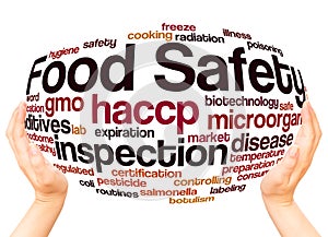 Food Safety word cloud hand sphere concept