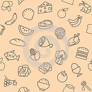 Food Seamless pattern elements and background