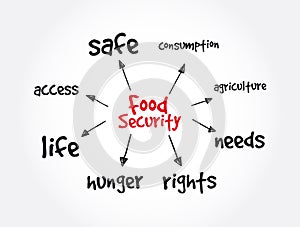 Food Security mind map, concept for presentations and reports