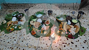 Food served in patravali