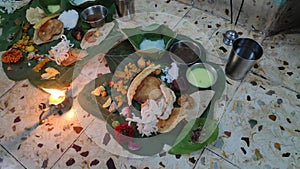 Food served in patravali