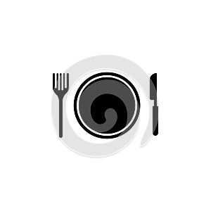 food, service, fork, plate, knife icon. Simple glyph  of universal set icons for UI and UX, website or mobile application
