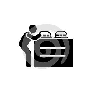 Food, services, hotel, man icon. Element of hotel pictogram icon. Premium quality graphic design icon. Signs and symbols