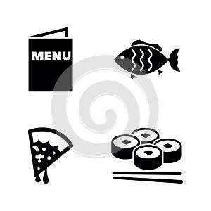 Food. Simple Related Vector Icons