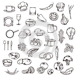Food, sketches of icons photo