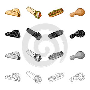 Food, snacks, fast, and other web icon in cartoon style. Pancakes, flour, products icons in set collection.