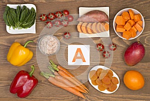 Food sources of beta carotene and vitamin A photo