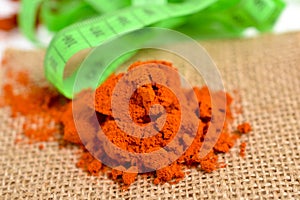 food spice pile  of red ground PAPRIKA