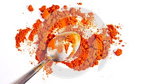 food spice pile  of red ground PAPRIKA