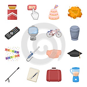 Food, sport, religion and other web icon in cartoon style.Button, travel, education icons in set collection.