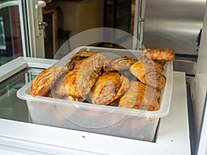 Food stall. Kada on the counter. Sweet food kada Georgian sweetness. Local business photo