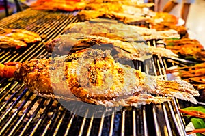 Food Stall in Thailand,fried fish