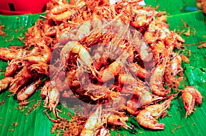 Food Stall in Thailand,fried prawn