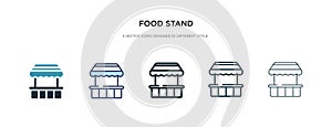 Food stand icon in different style vector illustration. two colored and black food stand vector icons designed in filled, outline