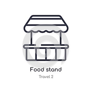 food stand outline icon. isolated line vector illustration from travel 2 collection. editable thin stroke food stand icon on white