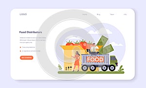 Food and staples retailing industry sector of the economy web banner