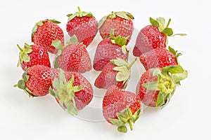 FOOD strawberry Fragaria ananassa on white background Studio Shot