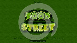 Food street text effect