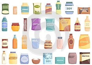 Food substitutes icon cartoon vector. Sweetener alternative