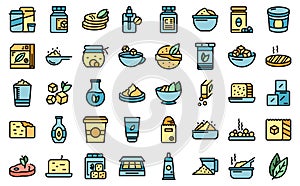 Food substitutes icons set vector flat