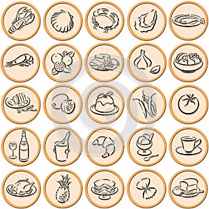 Food symbols shadowed