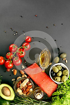 Food On Table. Healthy Food Ingredients