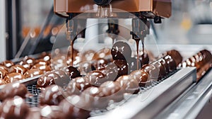 Food Technology, Automated machine creating gourmet chocolates with precision.