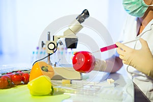 Food testing in the laboratory. GMO food
