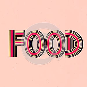 Food text health word concentric font typography hand drawn