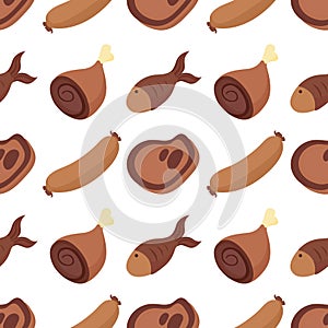 food theme illustration seamless pattern2