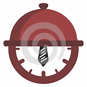 Food time for worker clock logo and icon