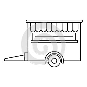 Food trailer icon, outline style