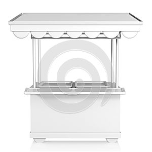 Food Trolley Cart on a white background. 3d Rendering