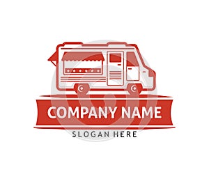 Food truck cafe bistro eatery logo design template