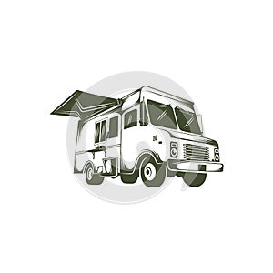 Food truck design vector illustration, Creative Food truck logo design concepts template, icon symbol