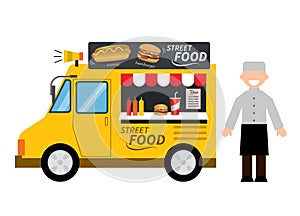 Food truck hamburger,hot dog, street food