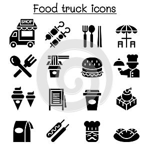 Food truck icon set