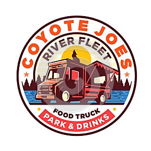 Food truck logo design vector