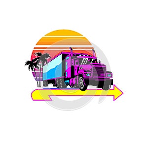 Food truck logo design vector